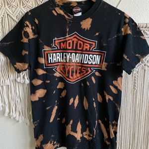 Harley Davidson graphic acid wash tie dye top
